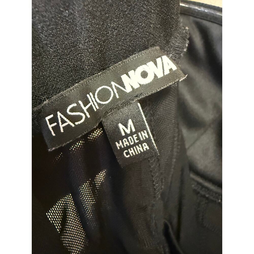 FASHION NOVA ASYMETRICAL BLACK SEQUIN CORSET BUSTIER MINI DRESS MEDIUM PARTY - Picture 7 of 7